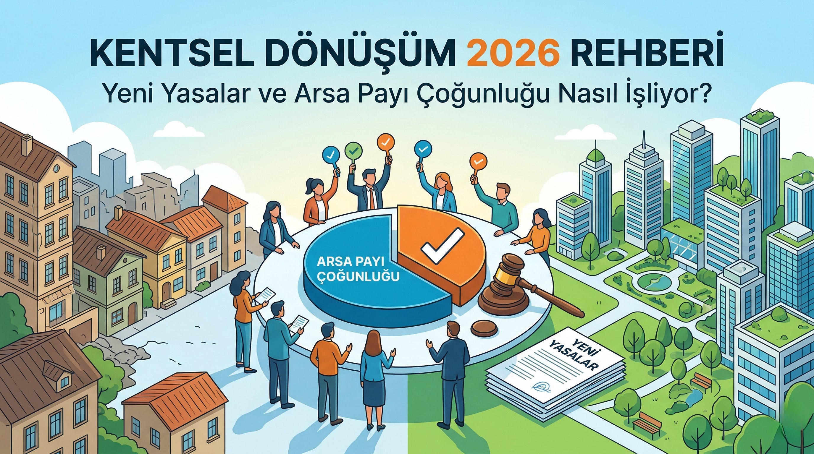 Kentsel Dönüşüm 2026 Rehberi: Yeni Yasalar ve Arsa Payı Çoğunluğu Nasıl İşliyor?